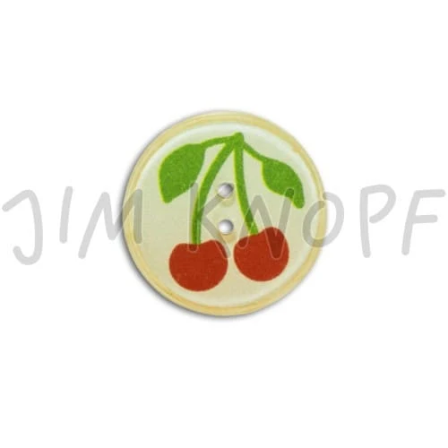 Kinderknopf Cocos Kirsche Hellblau – Holzknopf JIM-13206