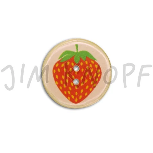 Knopf Erdbeere Rosa – Holzknopf JIM-13206