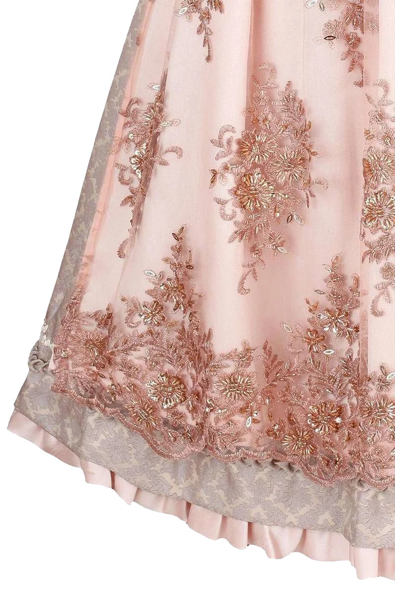 Midi-Dirndl mit Spitzenschürze