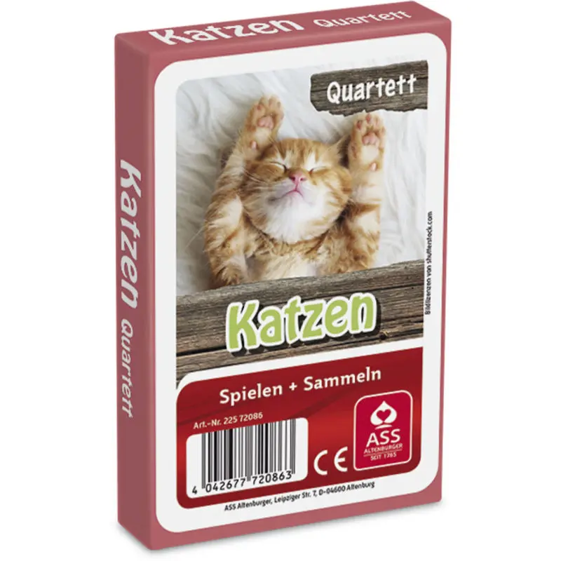 Katzen-Quartett: 33 Blatt in Faltschachtel - Lerne spielerisch Katzenrassen kennen