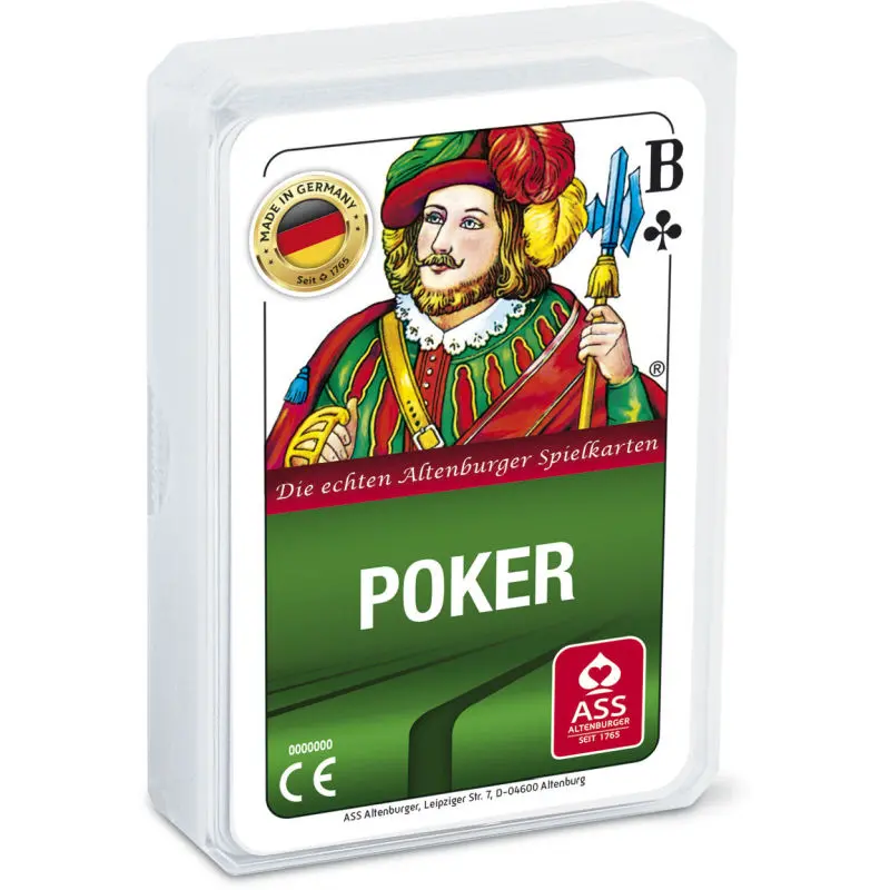 Poker und Black Jack Kartenset, 55 Blatt in robustem Kunststoffetui - Casino-Feeling für Zuhause