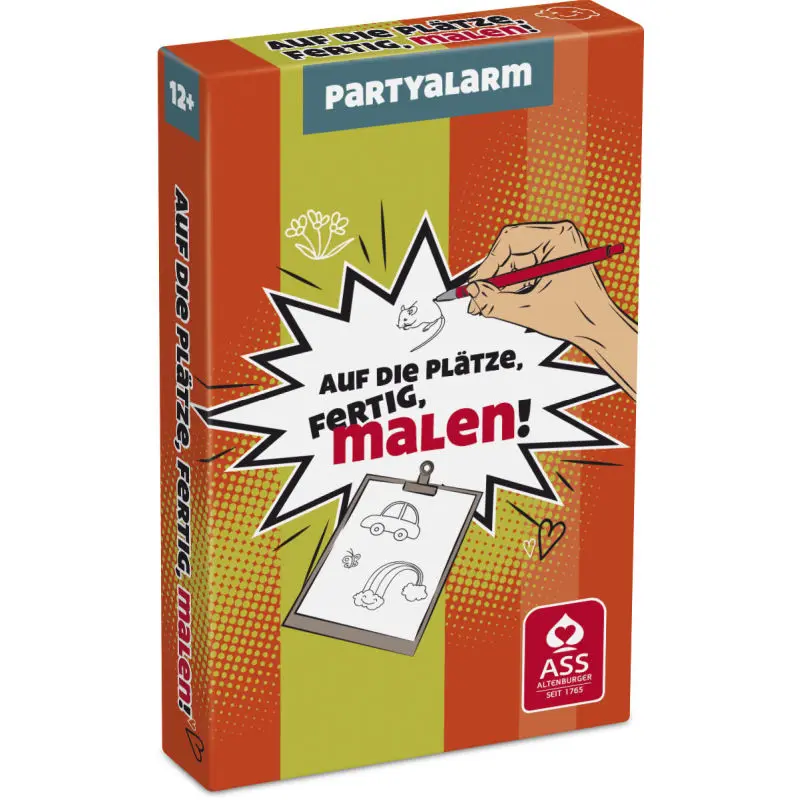 Auf die Plätze, fertig, malen - Kreatives Zeichenspiel in Faltschachtel für Partyspaß