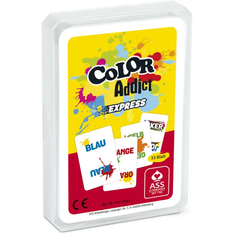 Color Addict, 33 Spielkarten in Kunststoffetui - Rasantes Kartenspiel für Farb-Matches