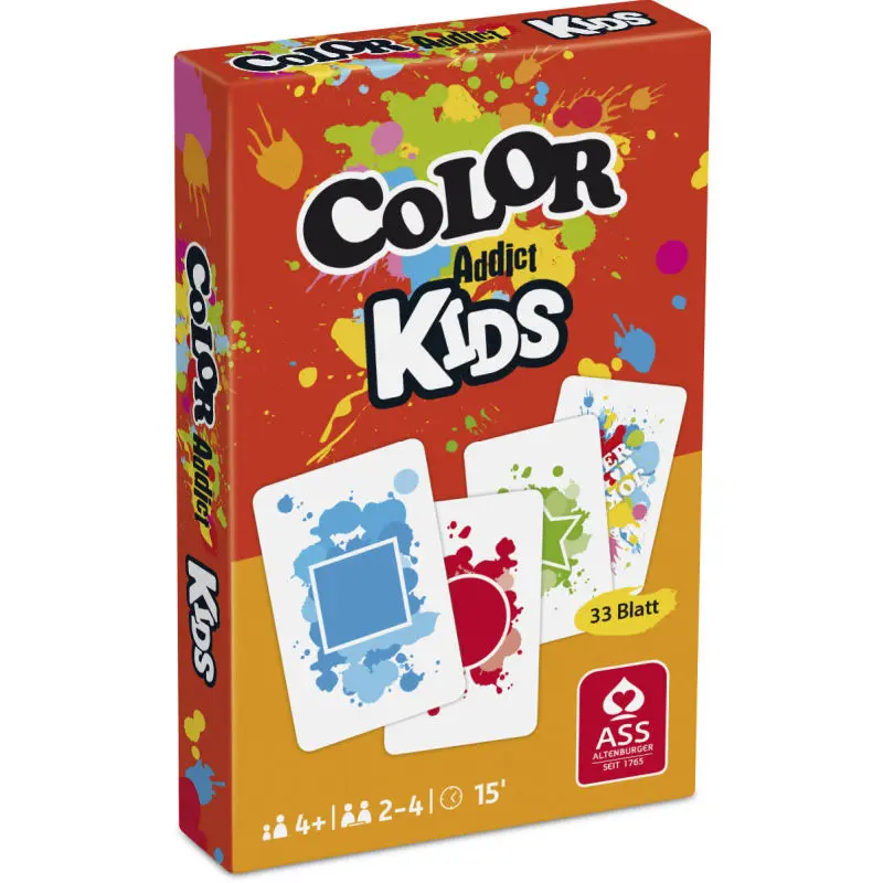 Color Addict Kids, 33 Blatt in Faltschachtel - Spielerisches Farberkennungsspiel