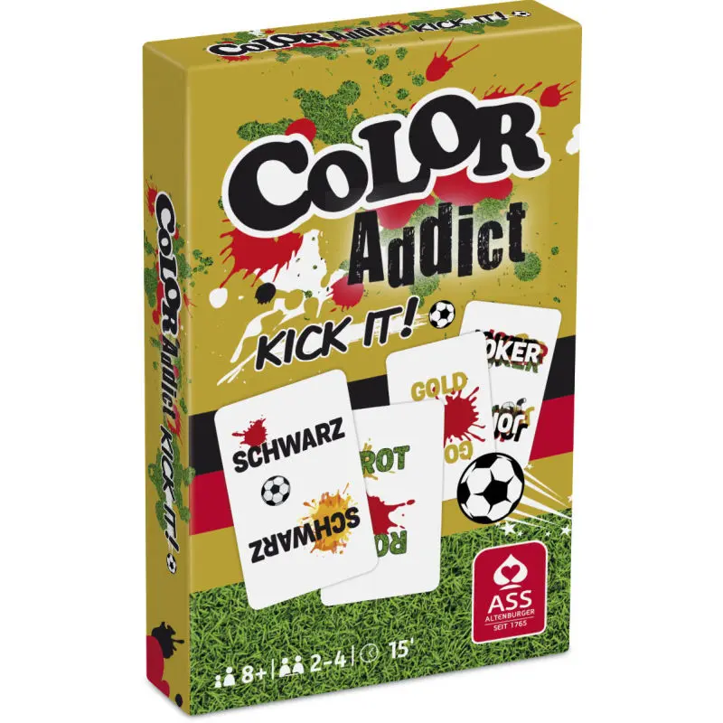 Color Addict Kick it, 33 Karten in Faltschachtel - Schnelles Farben-Match-Spiel
