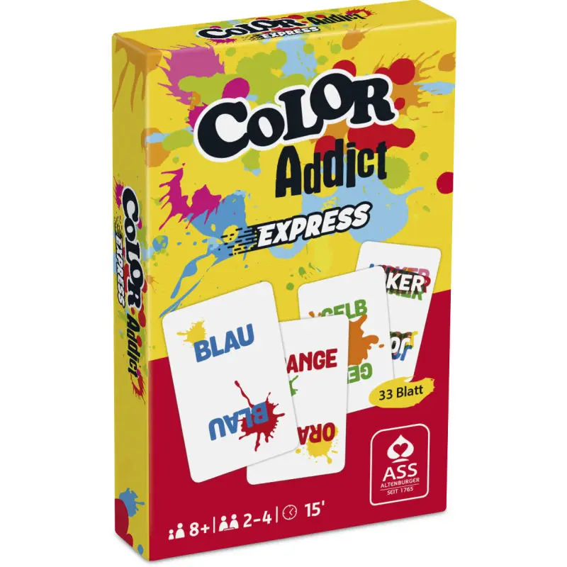 Color Addict, 33 Karten in praktischer Faltschachtel - Farbenfrohes Schnellreaktionsspiel