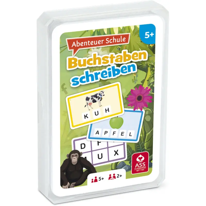 Buchstaben schreiben Lernspiel im Kunststoffetui - Grundlagen der Handschrift spielerisch lernen