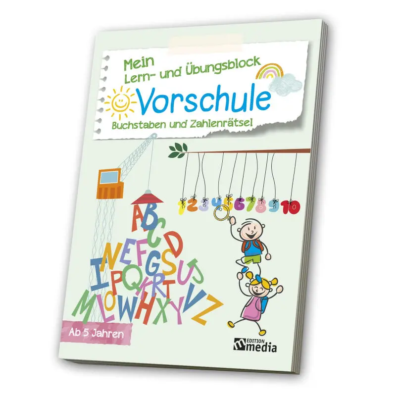 Vorschul-Rätselblock: Buchstaben & Zahlen spielerisch entdecken