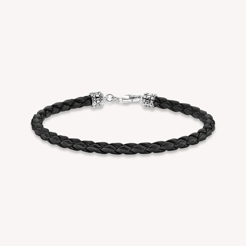 THOMAS SABO Armband Unisex Geflochtenes Leder Schwarz A2011‑682‑11