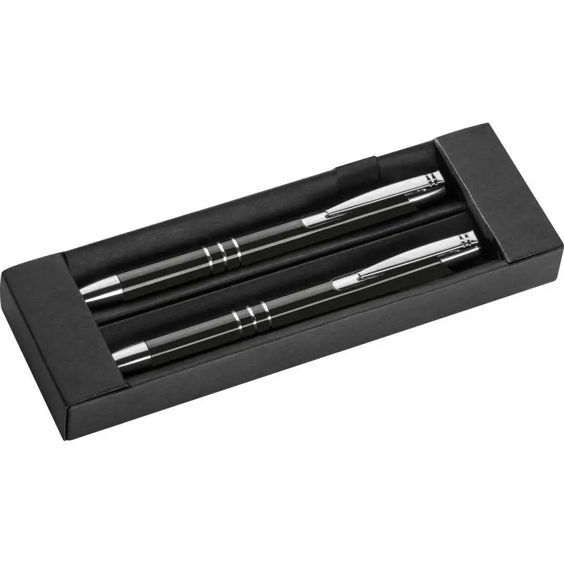 Elegantes Metall-Schreibset Claremont – Hochwertiges Set in Schwarz für stilvolles Schreiben