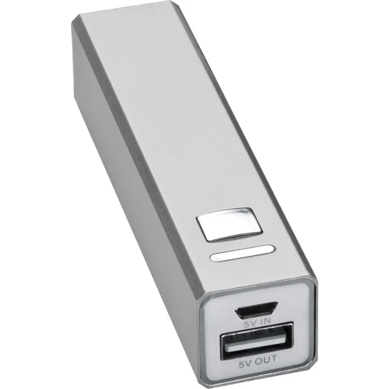 Robuste Silbergraue Powerbank aus Metall für Port Hope – Ultimative Energiereserve