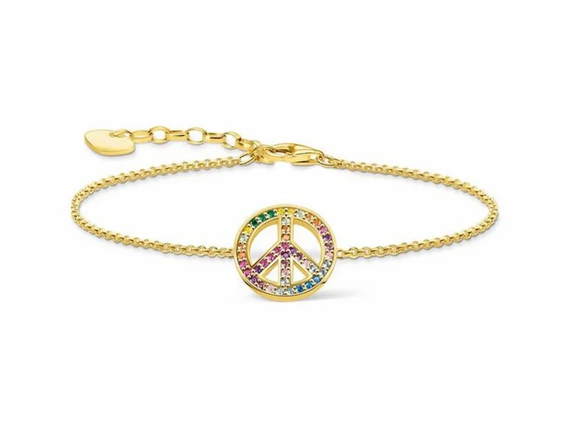 Thomas Sabo Armband Peace-Zeichen mehrfarbig A2071-996-7-L19V
