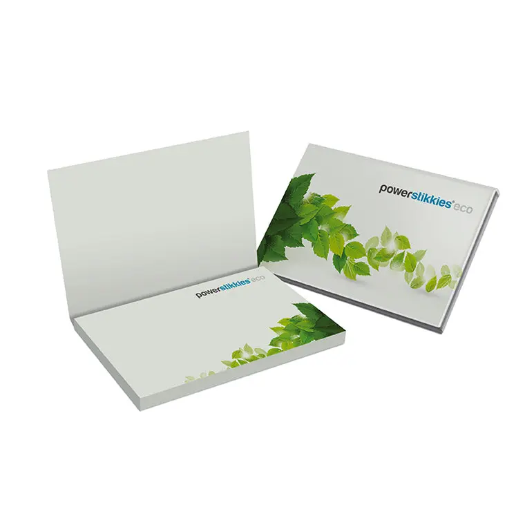 Eco PowerStikkies: Recycling-Haftnotizen im Kartonumschlag, 100 x 70 mm - Umweltfreundlich