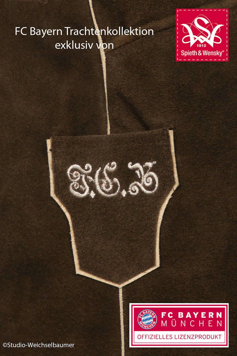 Herren Lederhose FCB kurz Fan Kollektion