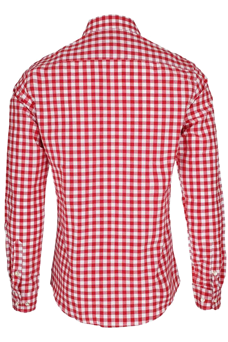 SLIM-FIT Hemdkragen kariert - rot