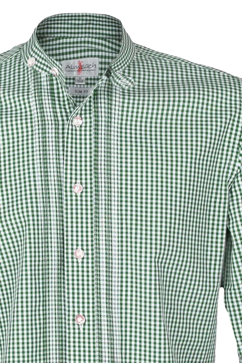 SLIM-FIT Stehkragen kariert
