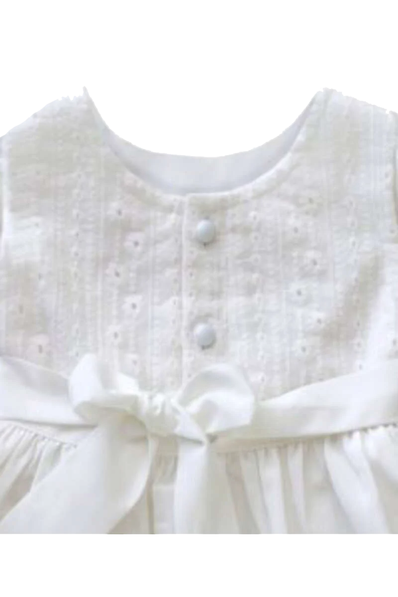 Babydirndl Taufkleid mit Lochstickerei