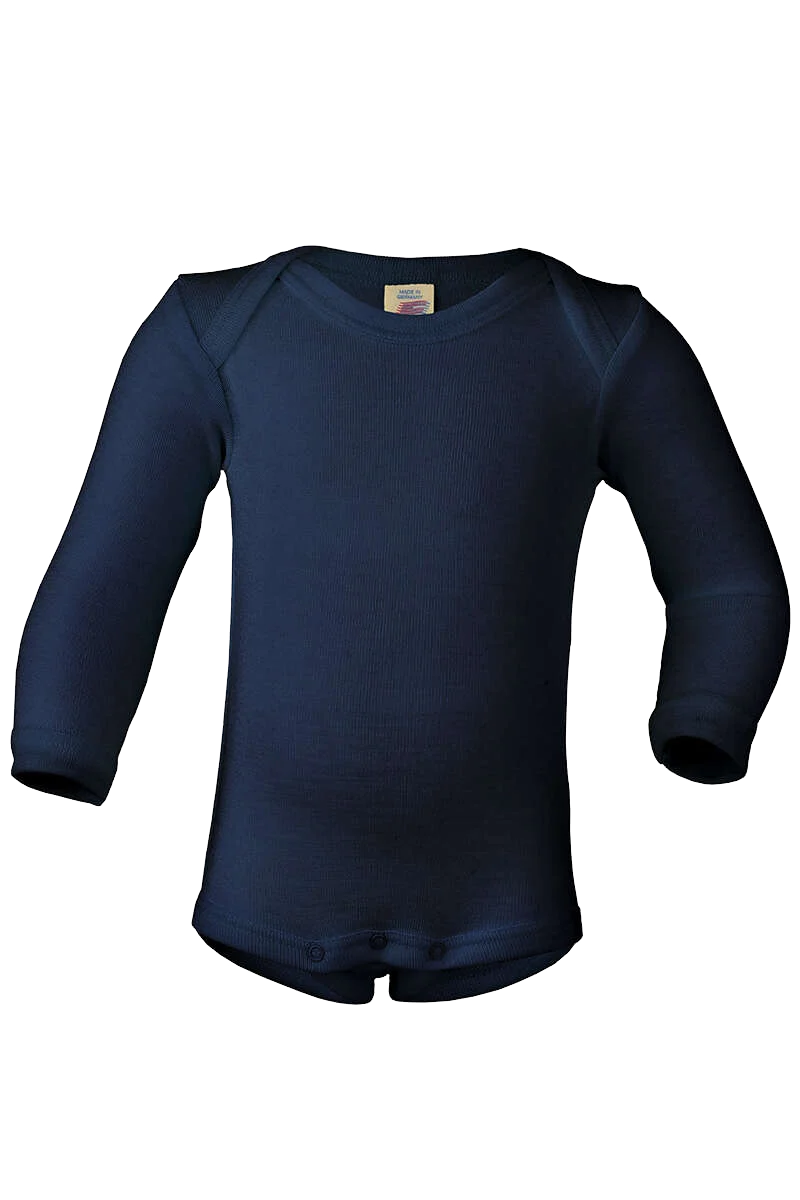Babybody aus Wolle/Seide langarm
