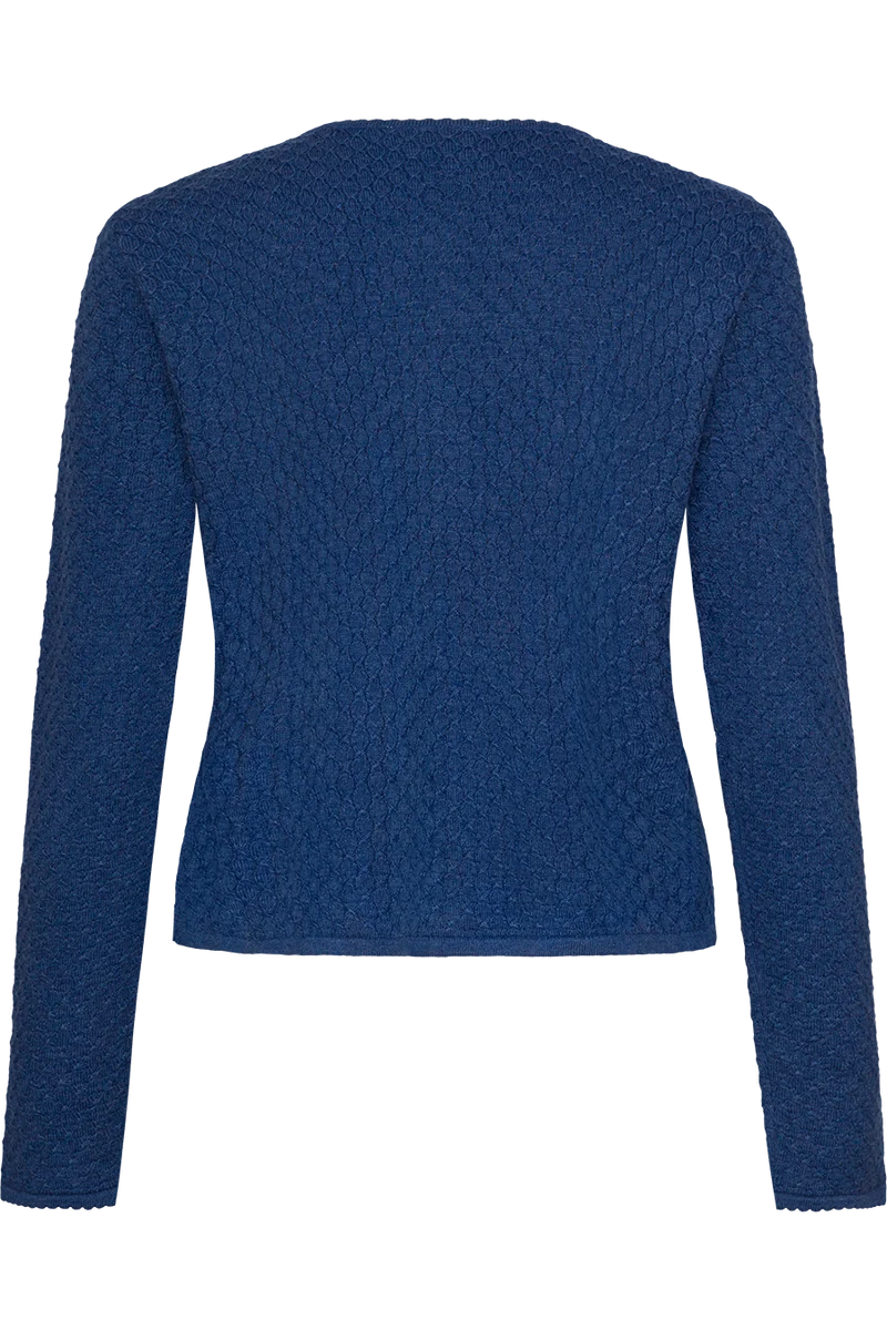 Dirndljacke kurz mit Wabenmuster - mittelblau