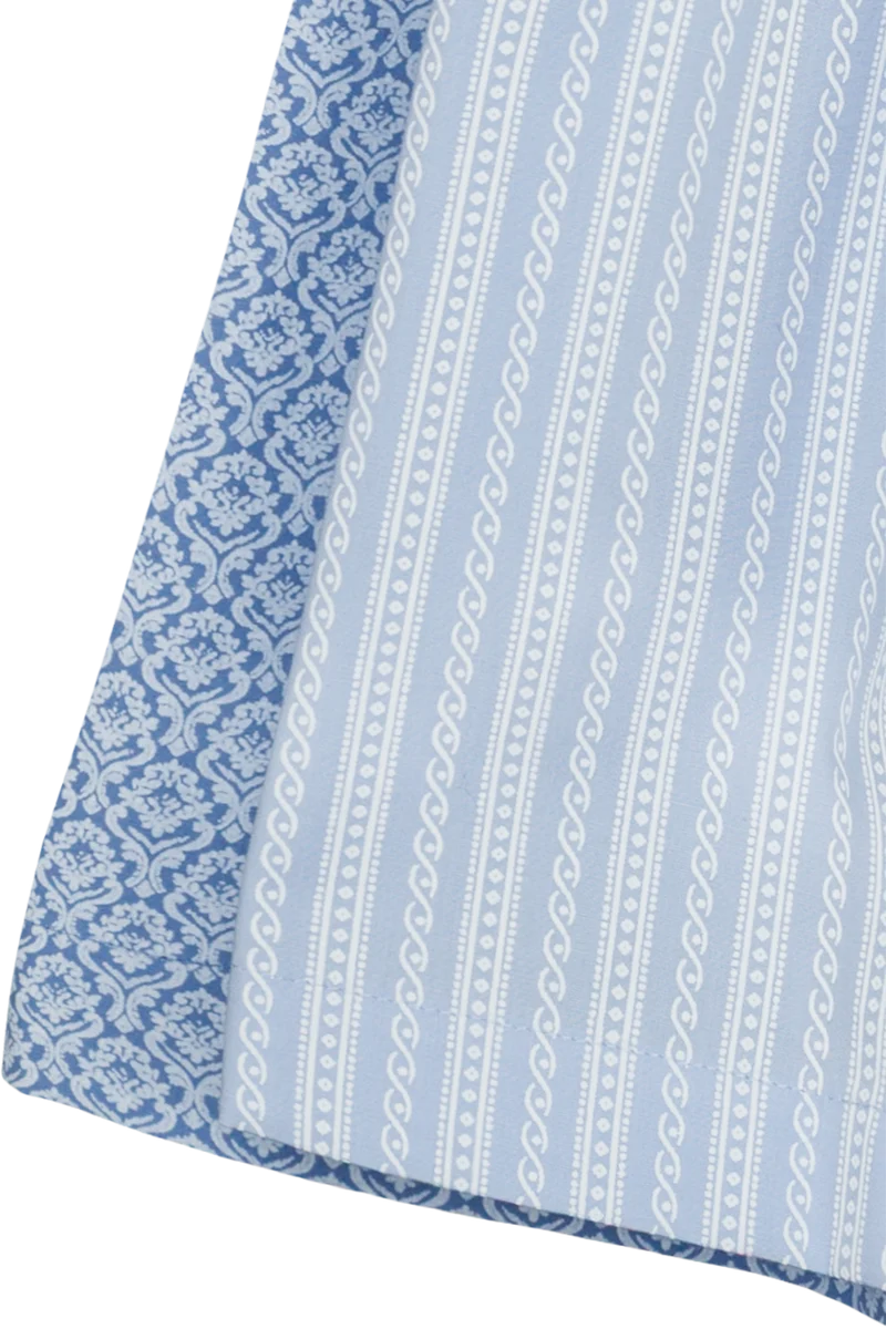Kinder Baumwolldirndl gemustert mit Bluse - hellblau