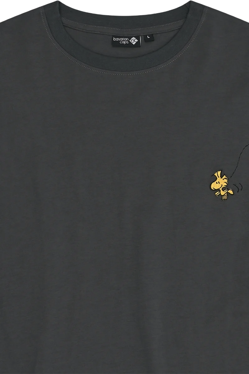 Herren T-Shirt Peanuts 'Ned mid mir' - dunkelgrau
