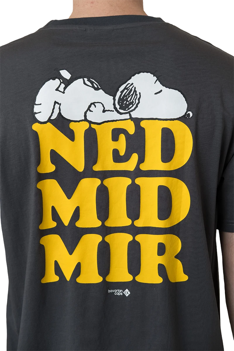 Herren T-Shirt Peanuts 'Ned mid mir' - dunkelgrau