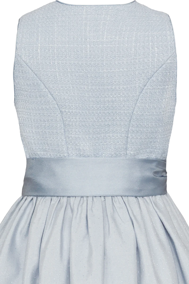 Kinderdirndl Ton-in-Ton mit Bouclé-Oberteil - hellblau