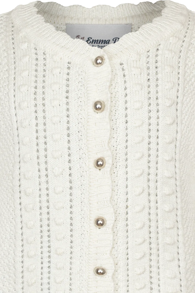 Kinder Trachten-Strickjacke mit Baumwolle - creme