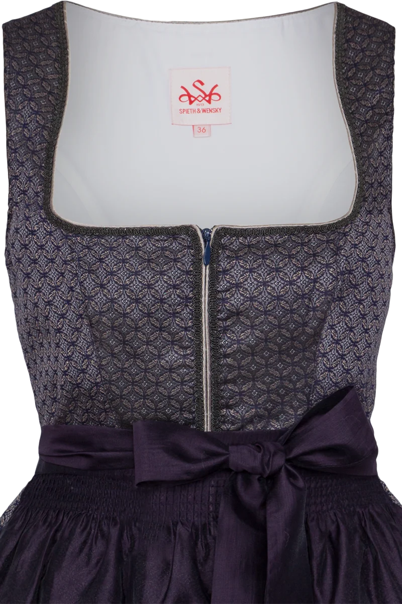 Dirndl lang mit schimmerndem Jacquard