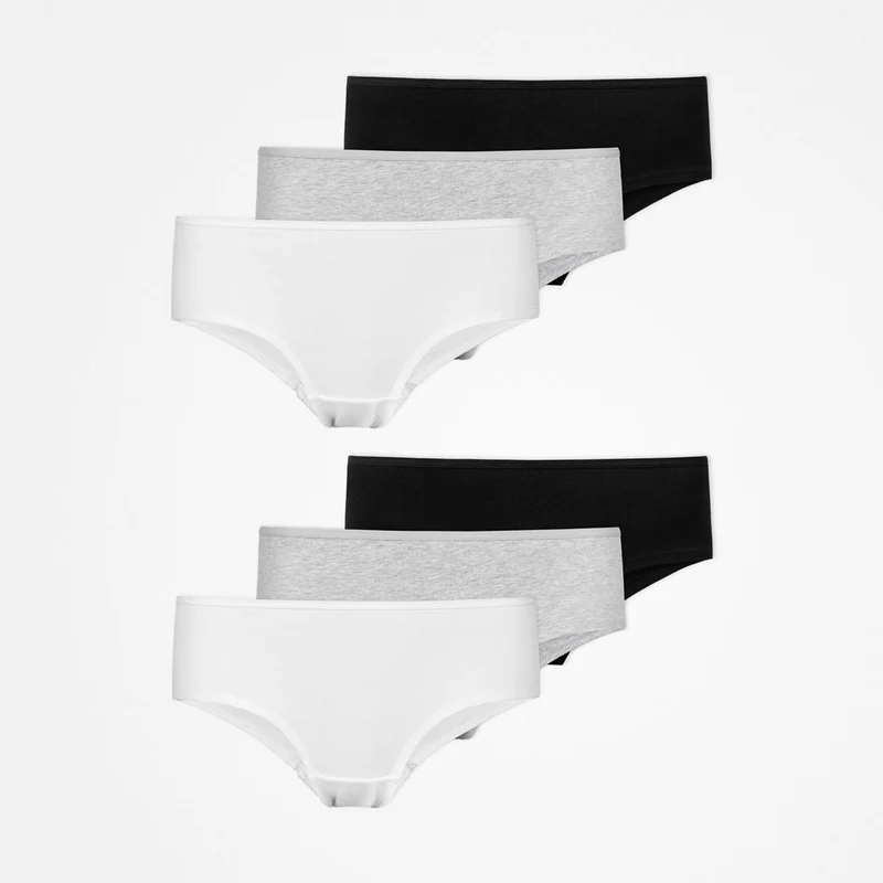 Hipster Panties | Mix (Weiß/Hellgrau/Schwarz)