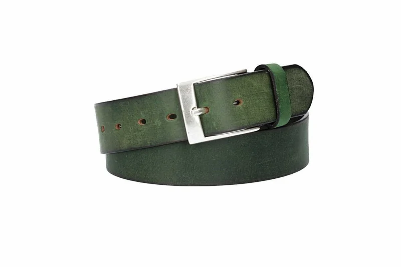 Leder Bazlen Gürtel grün