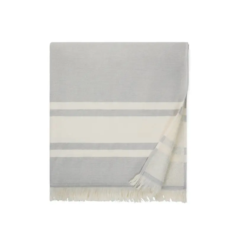 VINGA Tolo Hamam-Frottierhandtuch - Grau/Off-White: Weich, Saugfähig, Stilvoll