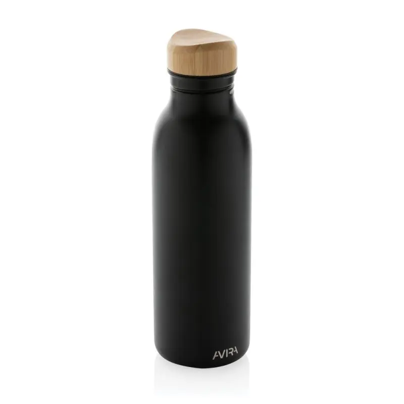 Avira Alcor Wasserflasche, 600ml aus RCS recyceltem Edelstahl - Tiefschwarz
