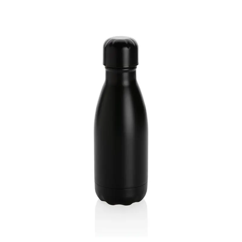 Solid Color Kompakte Vakuum-Edelstahlflasche, 260ml - Schwarz