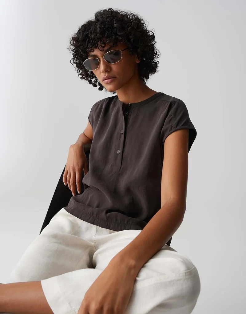 OPUS Blusenshirt Braun