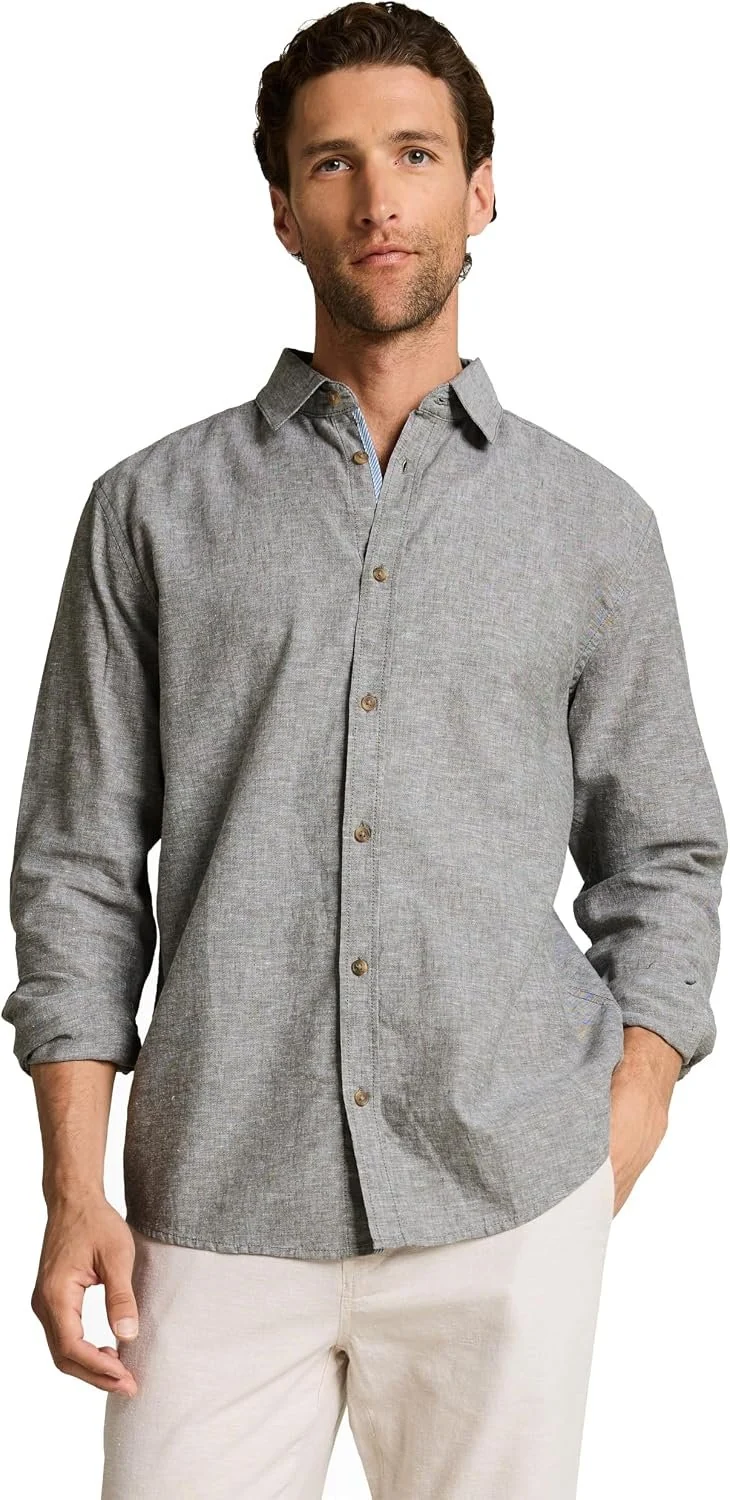 Tom Tailor cotton linen shirt Grau