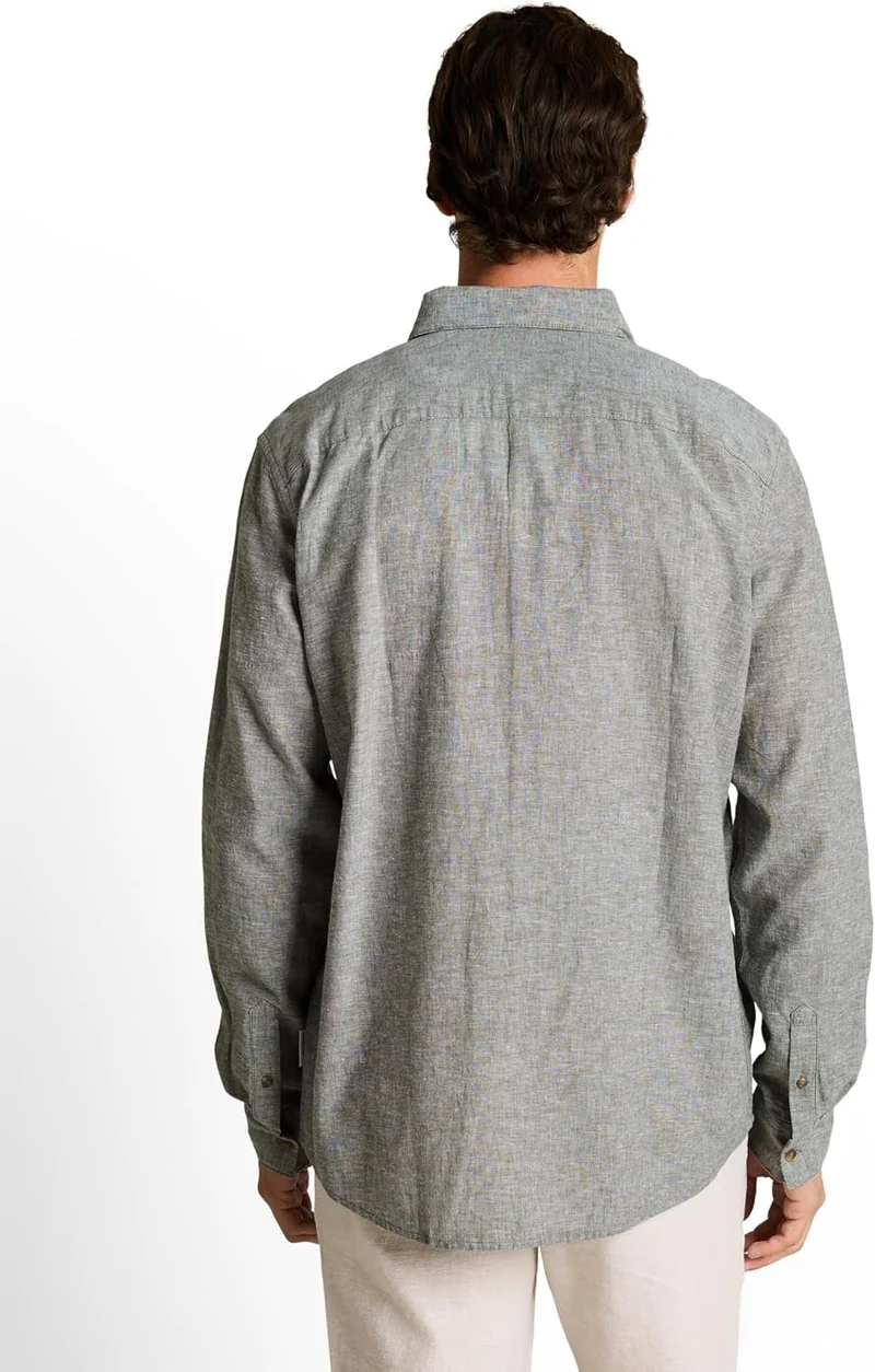 Tom Tailor cotton linen shirt Grau