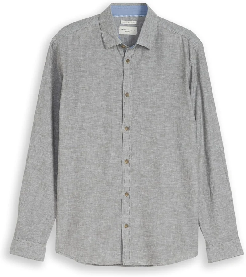 Tom Tailor cotton linen shirt Grau