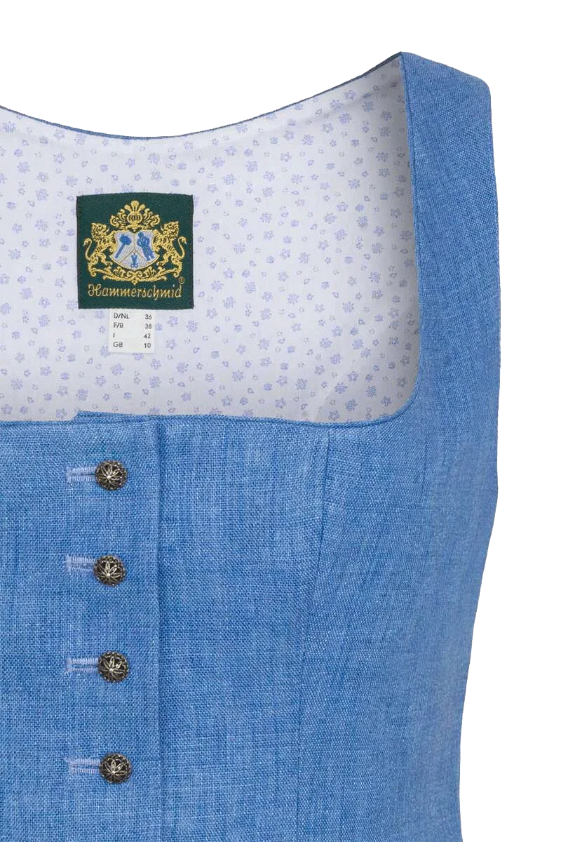 Leinen Trachtenmieder - blau