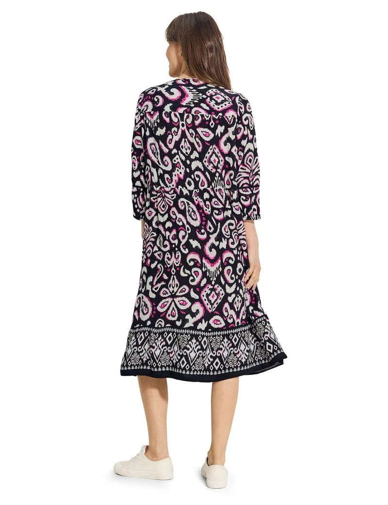 Cecil TOS Printed Splitneck Dress - 3303_B144025_30001