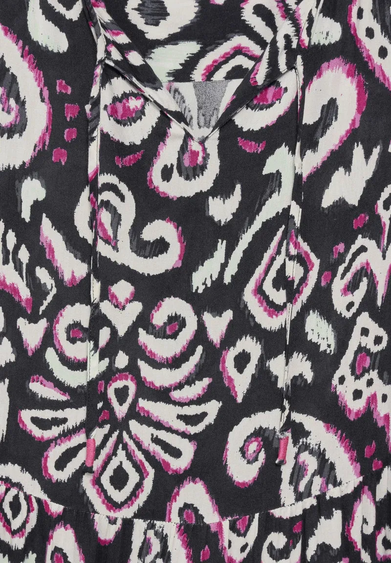 Cecil TOS Printed Splitneck Dress - 3303_B144025_30001