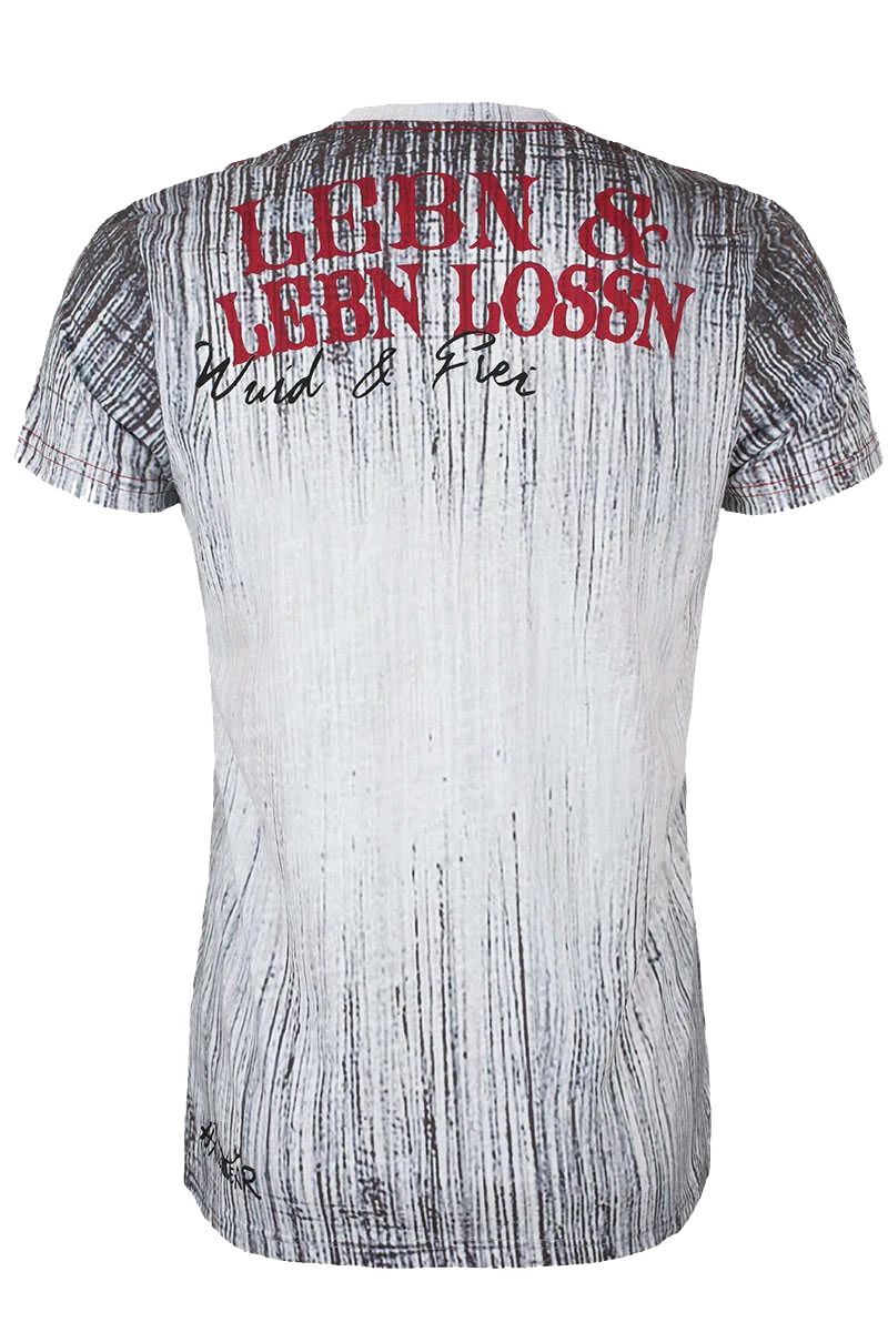 Herren Trachten T-Shirt 'Lebn lossn, Wild & Frei'