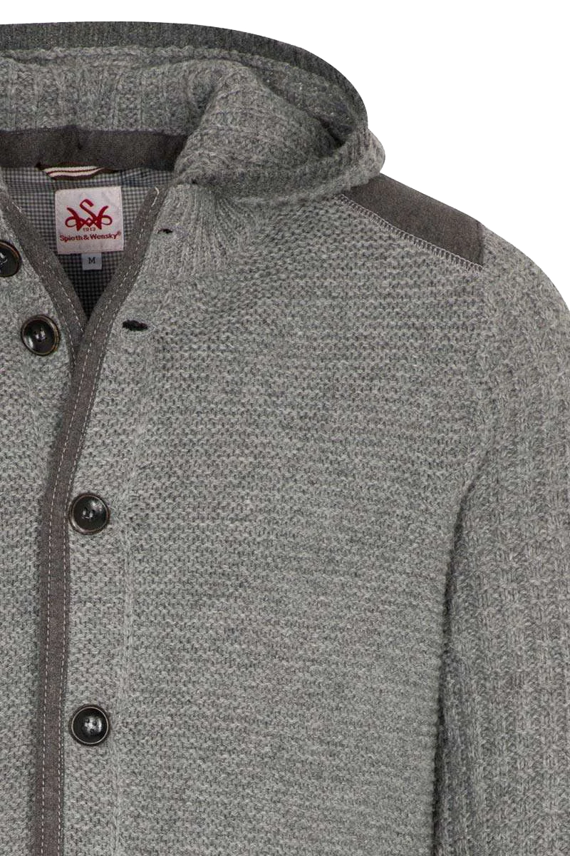 Herren Trachten Strickjanker mit Kapuze