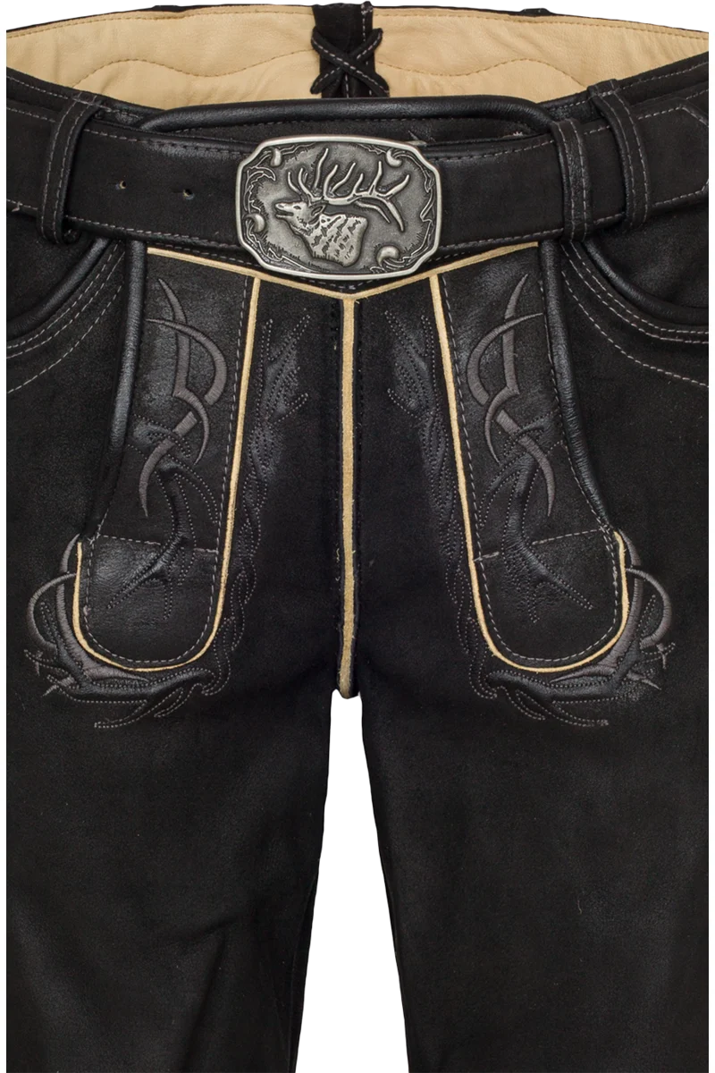 Herren Trachten Lederhose kurz bestickt