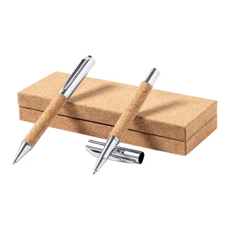 Odegor Kugelschreiber-Set in Natur & Silber - Eleganz & Funktionalität