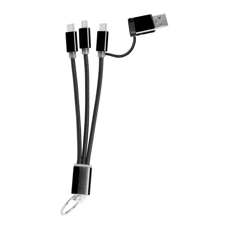 Frecles Schlüsselanhänger-Ladekabel - Kompakt, Schwarz