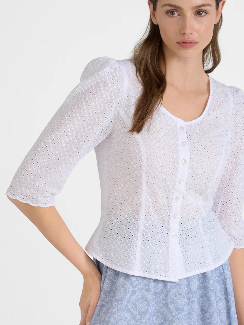 Miederbluse allover bestickt