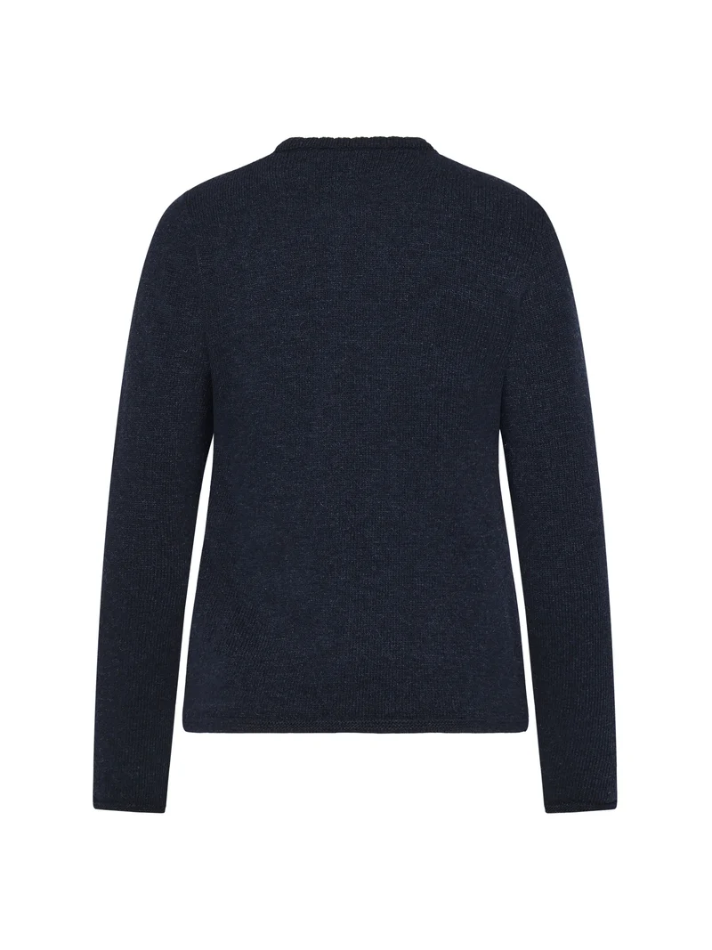 Strickjacke mit Häkel-Kontrastkante