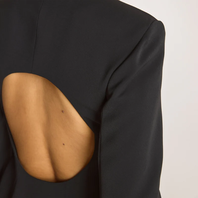 Strukturierter Kleid - Schwarz