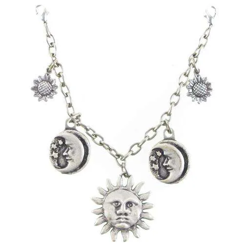 Charivari Sonne, Mond und Blume Silberfarben – Metall TA-277